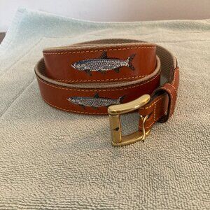 Orvis Belt with Fish Embroidery
